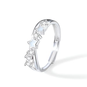 Jeulia Star Light Romantic Engagement Ring Band for Women