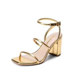 DREAM PAIRS Women   s Strappy Chunky Heel Summer Sandals