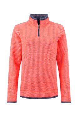 Weird Fish Beye 1/4 Zip Grid Fleece Hot Coral Size 12
