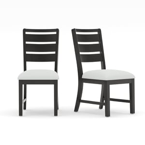 COLAMY SERA Solid Wood Comfort Dining Chair - Black / Set of 2