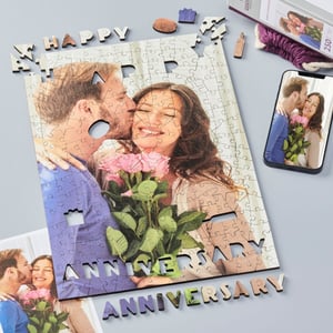 Happy Anniversary Portrait - Personalised Puzzle