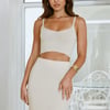 Glitter Getter Knit Crop Top Beige