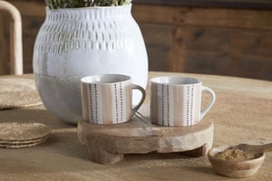 nkuku Patthar Mug Set Of 2 | Tableware | Cream/Clay | Small ()