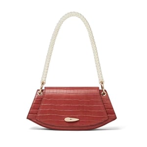 Jeulia Beaded Handbag Leather Crocodile Pattern Shoulder bag
