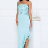 Enchanted Affection Strapless Sequin Midi Dress Blue