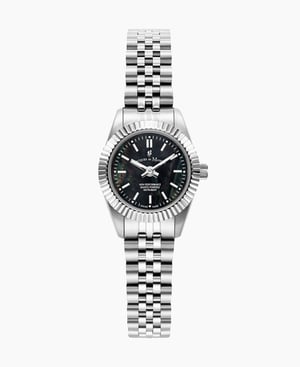 Mini Inspiration 22mm Two-hands Silver-tone Black dial Stainless steel swiss watch - 22 mm