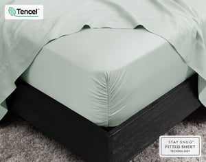 QE Home 350TC BeechBliss TENCEL™ Modal Fitted Sheet in Waterfall, Green, Queen