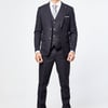 Max - Black Three Piece Suit with Contrast Buttons