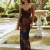 Benito Maxi Dress Black Leopard