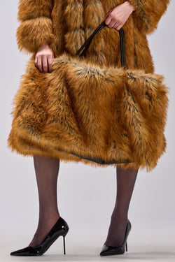 AKIRA Here For A Good Time Faux Fur Tote | Brown