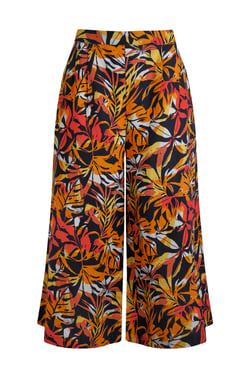 Weird Fish Mossa Printed Linen Rich Culottes Caramel Size 18