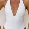 BASE Supersoft Sculpt Halter Bodysuit White