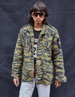 Vintage M65 Military Field Jacket in Tiger Camo