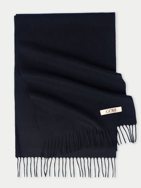 Cashmere Woven Scarf - 170x30cm + 2x6cm / Black / AW0096-1481