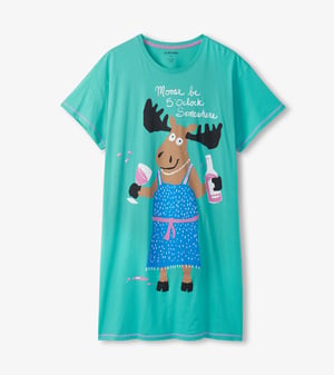 Women's Moose Be 5 O'Clock Cotton Sleepshirt