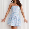 Dancing In Daylight Strapless Mini Dress Blue