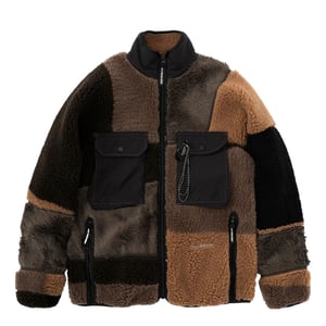 And Wander Womens Mix Boa Jacket Brown
