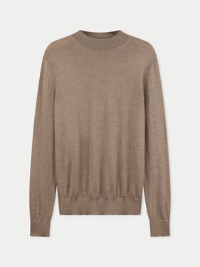 Men Cashmere Silk High Neck Sweater - 2XL / timber wolf / MK0324-7127/0000