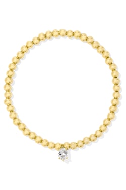 Cailin Gold Stretch Bracelet White Crystal