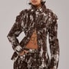 AKIRA Crazy In Love Button Down Top | Brown | Size Medium