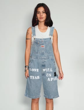 Love Will Tear Us Apart' Dungaree Shorts