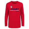 Youth Outerstuff US WNT Engage Poly Red Long Sleeve Tee / XL