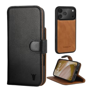 iPhone 17 Pro Leather Case (with Detachable Cover & MagSafe Compatible) - TORRO Signature / Black