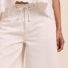 White Drawstring Bermuda Denim Shorts