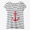 Striped Anchor Women's V-Neck Tee