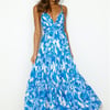 Bloom Beachside Maxi Dress Blue