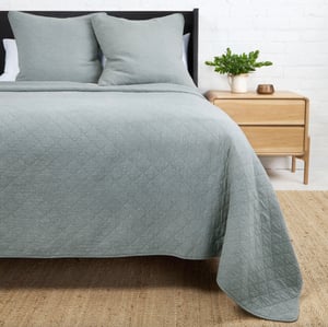 Huntington Cotton King Coverlet   Sea Glass