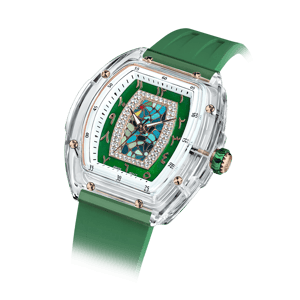 TSAR BOMBA Women's Quartz Watch | Arab Green | Swiss Movement Wristwatch | Cubic Zirconia Mother of Pearl Dial | Waterproof Sapphire Glass | Nucleus Femme 02 TB8219L