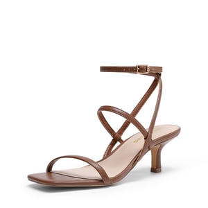 DREAM PAIRS Women   s Strappy Kitten Heel Sandals