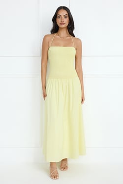 Unmatched Energy Halter Maxi Dress Yellow