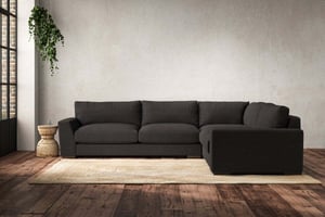 nkuku Guddu Large Right Hand Corner Sofa | Make To Order | Brera Linen Espresso | No Colour
