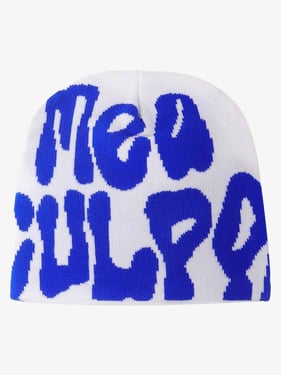 Thesupermade Letter Knitted Hat - Blue / One Size