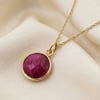 18ct Gold Plated Round Ruby July Birthstone Necklace