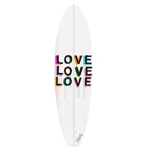 Love On Repeat White Surfboard