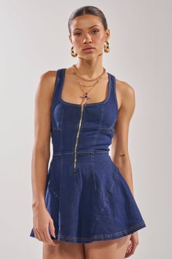 AKIRA Audrey Denim Mini Dress | Size 1X