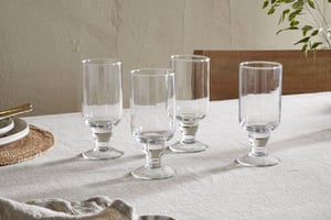 nkuku Sooraj Large Glass Set Of 4 | Glassware | Clear