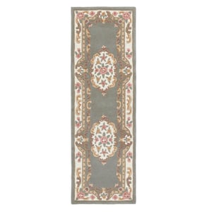Shensi Aubusson Rug Runner in Grey - 67x210cm