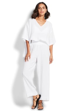 Double Cloth Pants White - XS