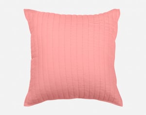 QE Home Linen Cotton Euro Sham in Fuchsia, Geometric, Pink, 26" x 26"