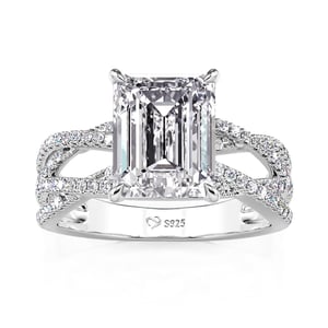 Jeulia Inset Double Twist Emerged Cut Engagement Ring