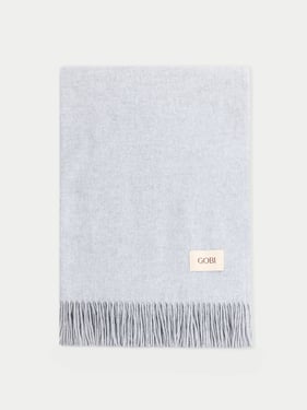 Luxury Mongolian Cashmere Throw Blanket with Fringe - Premium Large - 180x145cm + 2x10cm fringes / high rise / HW02-1299