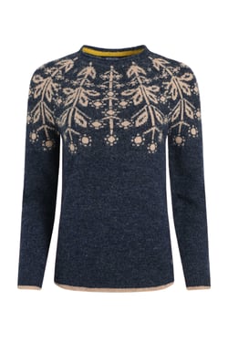 Weird Fish Miska Fair Isle Jumper Navy Size 20