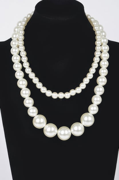PARK AVENUE Double Layered Faux Pearl Necklace: BYMANYC ® New York