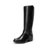 DREAM PAIRS Women   s Retro Punk Moto Boots