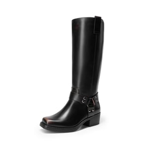 DREAM PAIRS Women   s Retro Punk Moto Boots