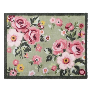 Country Rose Floral Washable Doormat - 65x85cm